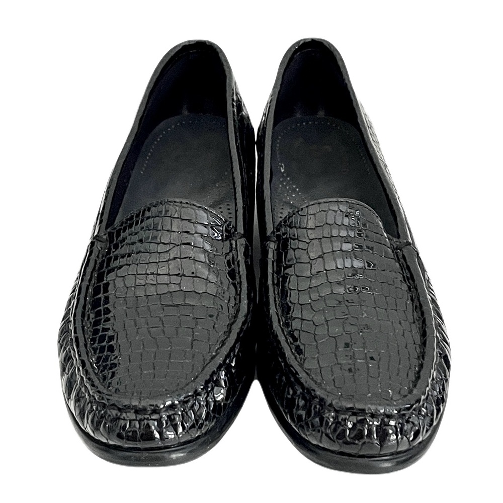 SAS Black Patent Leather Croc-Embossed Simplify Everyday Loafer, Size 8 - Picture 5 of 8